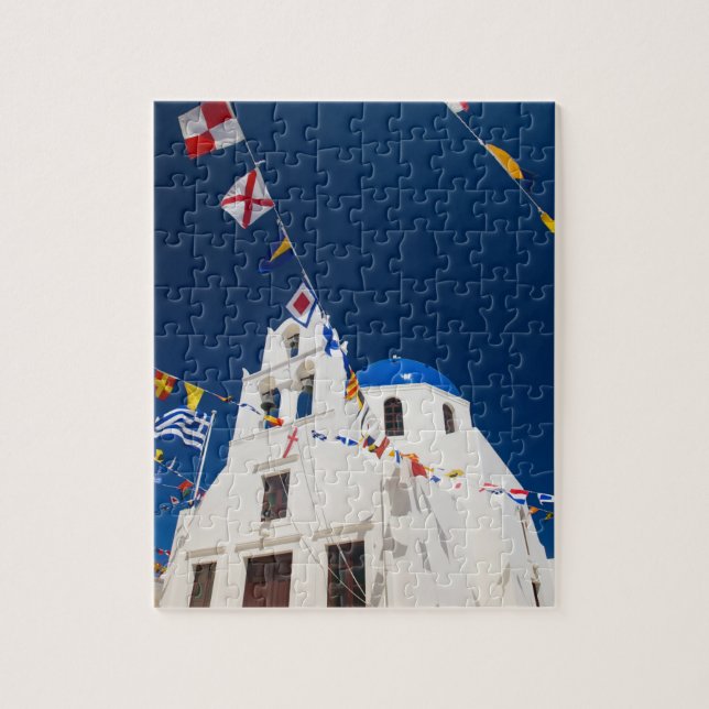 Quebra-cabeça Grécia e ilha grega de Santorini, cidade de Oia 4 (Vertical)