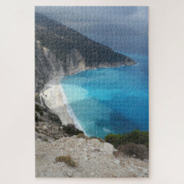 Quebra-cabeça Grécia Myrtos Bay Landscape Beach Kefalonia Grécia