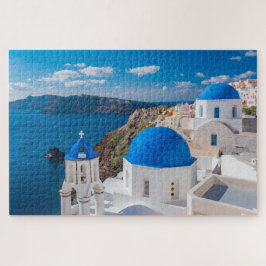 Quebra-cabeça Grécia Santorini Igreja Cênica Jigsera Quebra-cabe