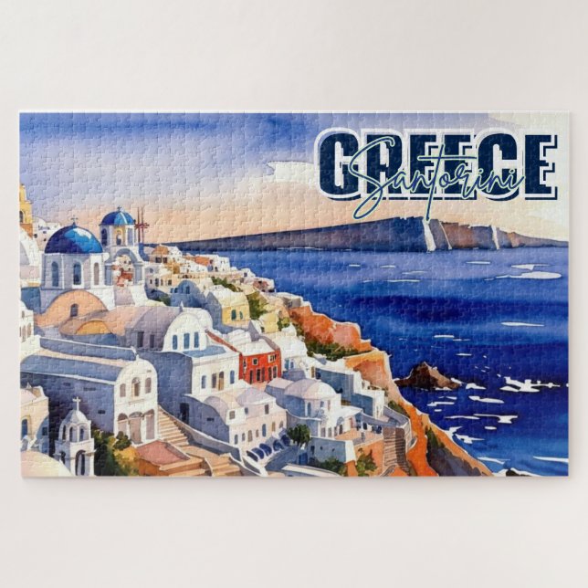 Quebra-cabeça Grécia Santorini KeepsasasakQuebra-cabeça (Horizontal)