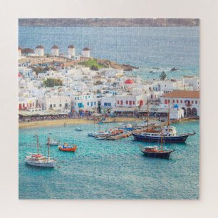 Quebra-cabeça Grécia tradicional da aldeia grega Mykonos Island