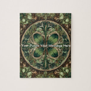Quebra-cabeça Green Shamrock Mandala