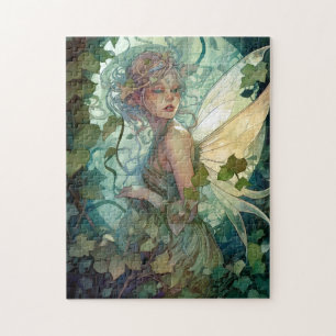 Quebra-cabeça Green Woodland Fairy Fantasy Art
