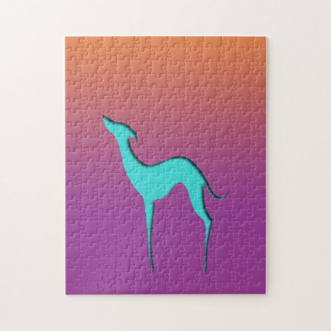 Quebra-cabeça Grego italiano Silhutopete azul Ombre (Vertical)