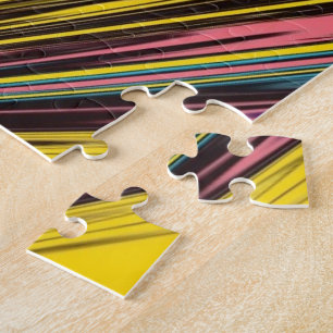 Quebra-cabeça Grelhas coloridas abstrato / Empurradas e pincelad
