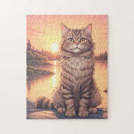 Quebra-cabeça Grey Tabby Cat