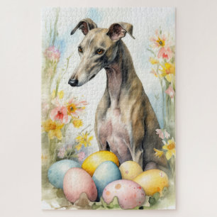 Quebra-cabeça Greyhound com Ovos de Páscoa