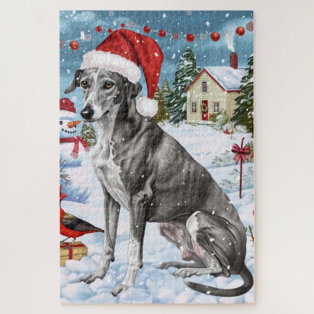 Quebra-cabeça Greyhound Natal País das Maravilhas de Inverno Ale (Vertical)