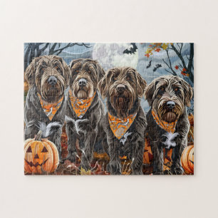 Quebra-cabeça Grifão de Ponteiro de Pelo Cabeludo Halloween Assu