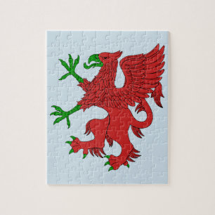 Quebra-cabeça Griffin em Vermelho e Verde