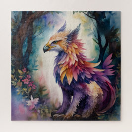 Quebra-cabeça Griffin Na Arte De Aquarela Florestal