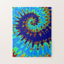Groovy Azul Marinho e Azul Claro Tie Dye Espiral