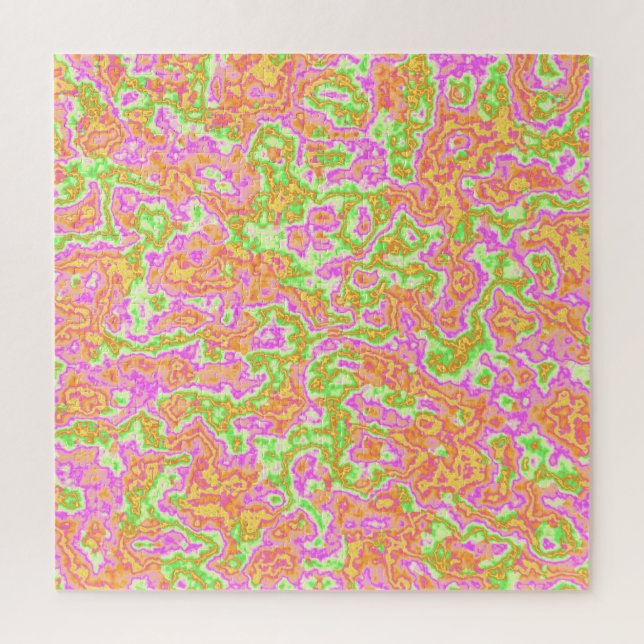 Quebra-cabeça Groovy Colorful Acid Trip Retro Hippie Marble Art (Vertical)