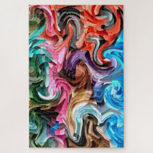 Groovy Colorful Fluid Patchwork Abstrato Mosaico
