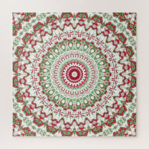 Quebra-cabeça Groovy Funky Tie Dye Natal Boho Hippie Mandala