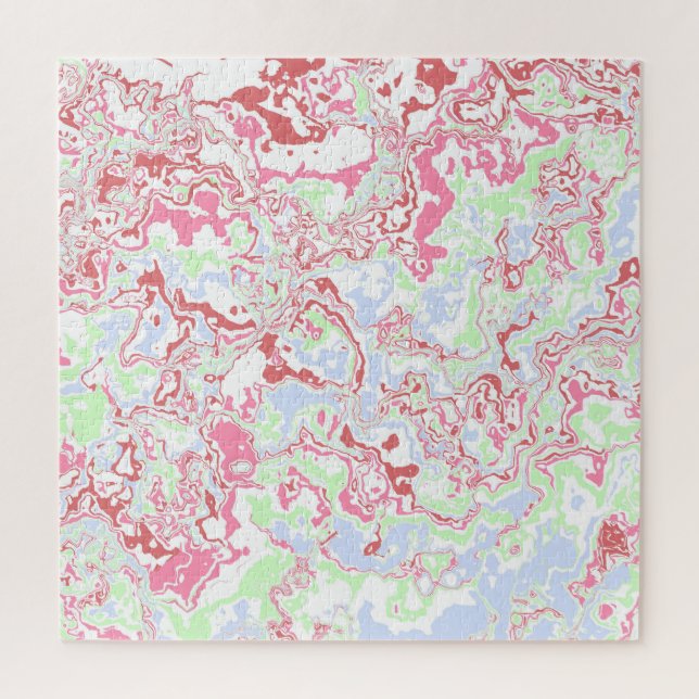 Quebra-cabeça Groovy Retro Boho Eclectic Funky Colorful Marble (Vertical)