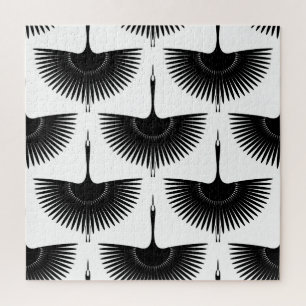 Quebra-cabeça Grua Graciosa: Padrão de Pássaro Oriental