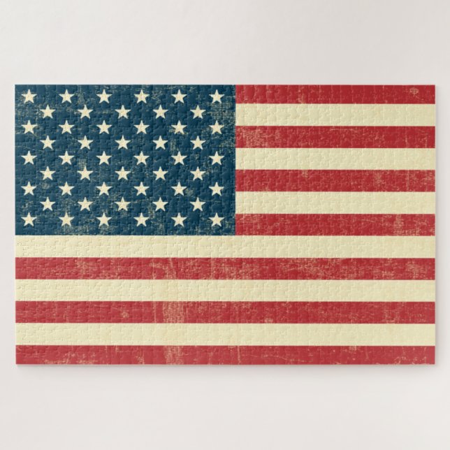 Quebra-cabeça Grungy American Flag EUA (Horizontal)