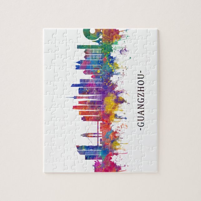 Quebra-cabeça Guangzhou China Skyline (Vertical)