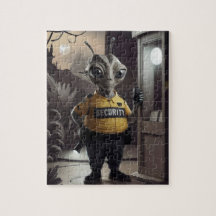 guarda de segurança da alienígena.