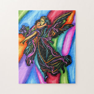 Quebra-cabeça Guardian Angel With Child Abstract Original art