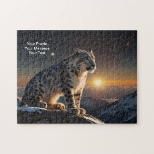 Quebra-cabeça Guardião Celestial - Leopardo da Neve