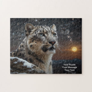 Quebra-cabeça Guardião Celestial - Leopardo da Neve