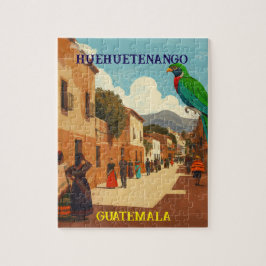 Quebra-cabeça GUATEMALA, HUEHUETENANGO Retro poster