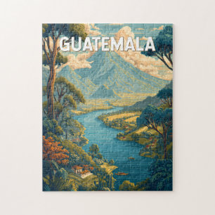 Quebra-cabeça Guatemala - Ilustração - Viagem Art Vintage