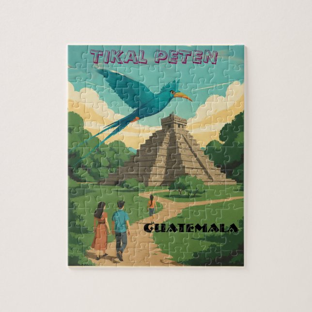 Quebra-cabeça GUATEMALA, TIKAL PETEN Retro poster (Vertical)