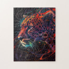 Quebra-cabeça Guepardo com Trilhas de Luz Avermelhada