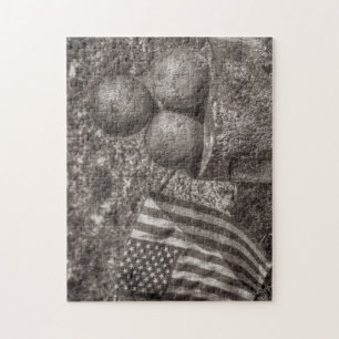 Quebra-cabeça Guerra Civil Americana Cannon Balls Vintage