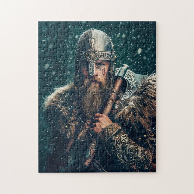 Quebra-cabeça Guerreiro Viking com Traje Autêntico (Vertical)