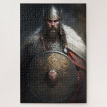 Guerreiro Vikingue de IA segurando escudo