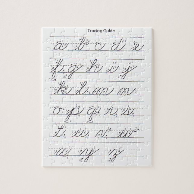 Quebra-cabeça Guia Cursive Lowercase (Vertical)