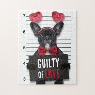 Quebra-cabeça Guilty Love Mugshot Dog Dia de os namorados Engraç