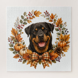 Quebra-cabeça Guirlanda de Outono de Rottweiler