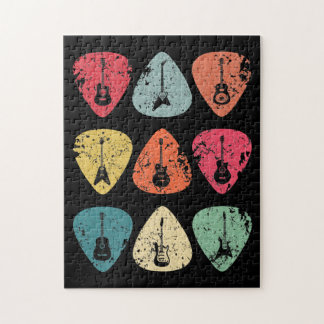 Quebra-cabeça Guitar Pick Retro Vintage para Guitaristas