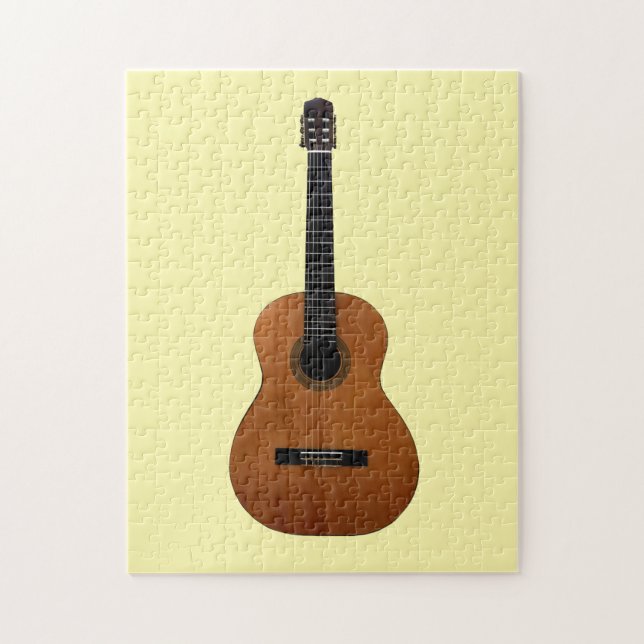Quebra-cabeça Guitarra Acústica - Amarelo-de-Cuta Musical (Vertical)