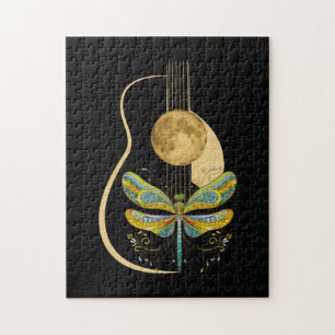 Quebra-cabeça Guitarra Acústica Dragonfly Música Artística