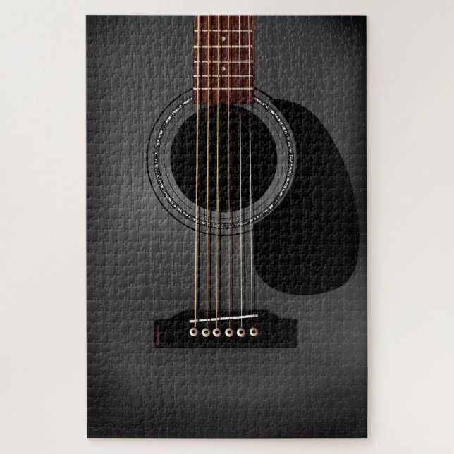 Quebra-cabeça Guitarra Acústica Negra (Vertical)