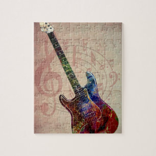 Quebra-cabeça Guitarra colorida