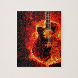 Quebra-cabeça Guitarra em Chamas, Música de Chamas Laranjas Band