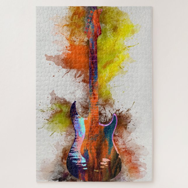 Quebra-cabeça Guitarra multicolor (Vertical)