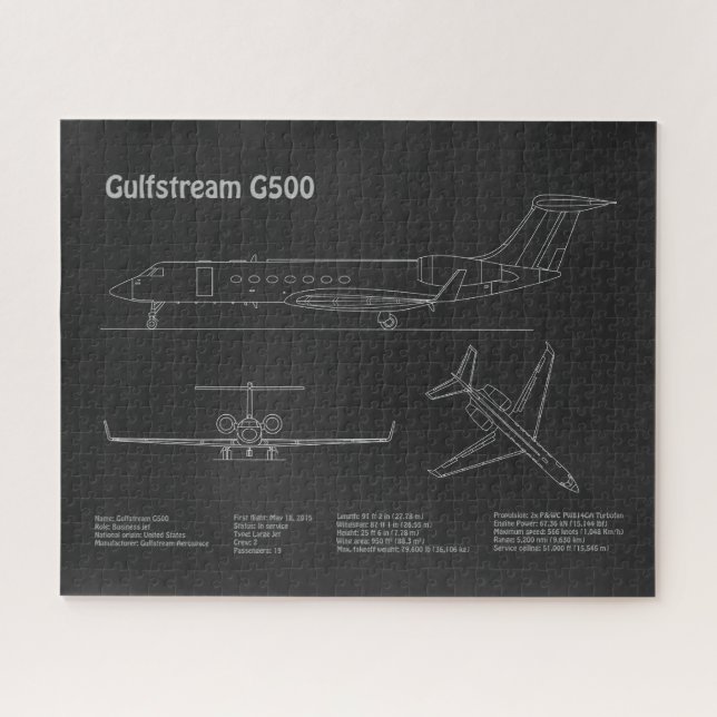 Quebra-cabeça Gulfstream G500 - Planos de avião para projeto PD (Horizontal)
