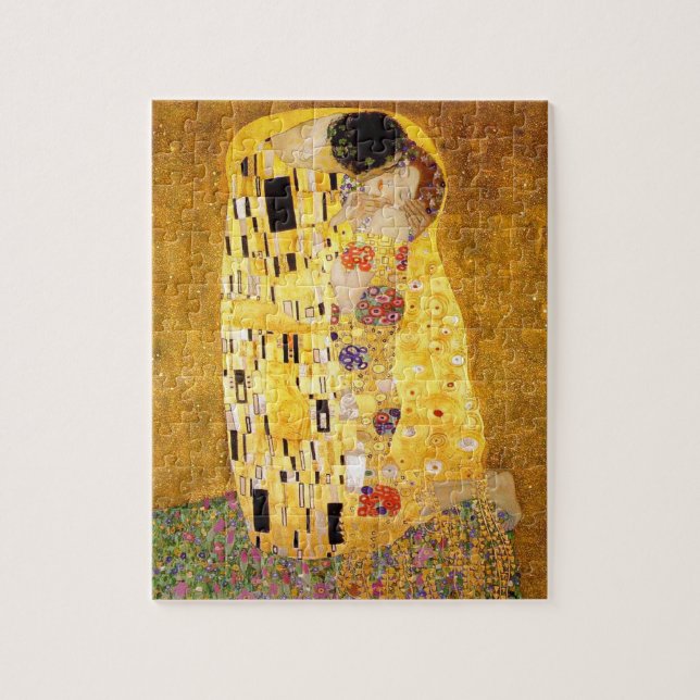 Quebra-cabeça Gustav Klimt A Pintura Clássica Beija (Vertical)