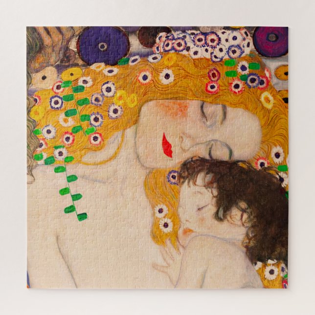 Quebra-cabeça Gustav Klimt - Mãe e Filho (Vertical)
