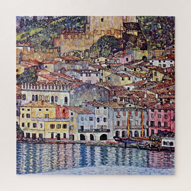 Quebra-cabeça Gustav Klimt - Malcesine no Lago de Garda Itália (Vertical)