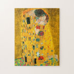 Quebra-cabeça Gustav Klimt O Beijo<br><div class="desc">Quebra-cabeça com a pintura a óleo de Gustav Klimt com folha de ouro The Kiss (1908). Um homem e uma mulher,  vestindo cores ouros brilhantes,  adoravelmente abraçando e beijando num campo de flores. Um presente de excelente para fãs de Arte Nouveau e de Arte Austríaca.</div>