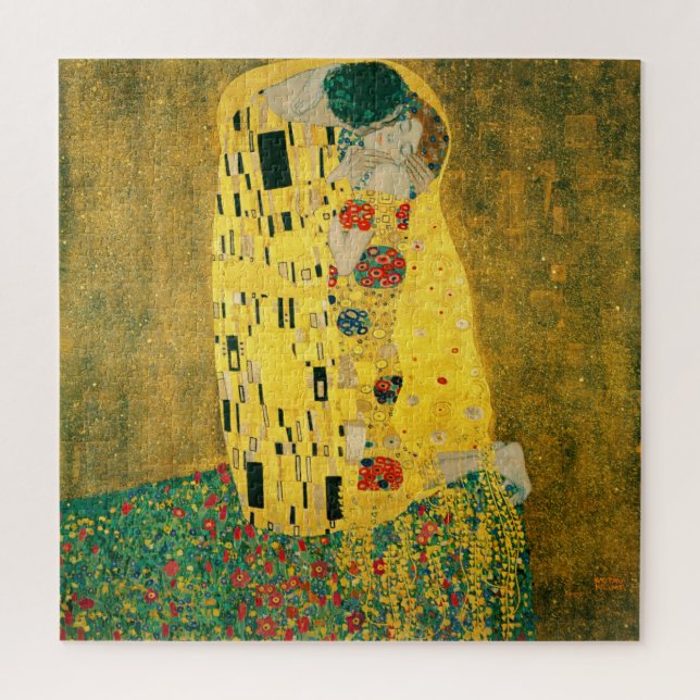 Quebra-cabeça Gustav Klimt Ouro Art The Biss for Lovers (Vertical)